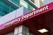 dithered photo of emergency department